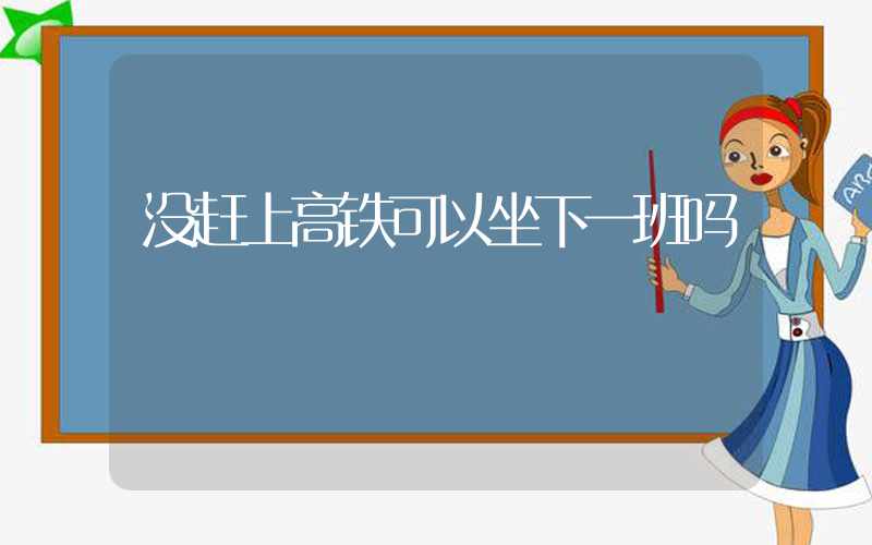 没赶上高铁可以坐下一班吗